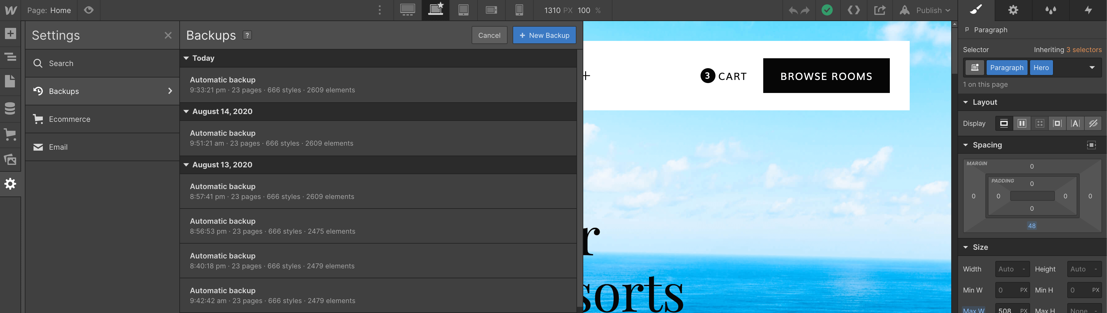 Backups - Hotel Webflow Template